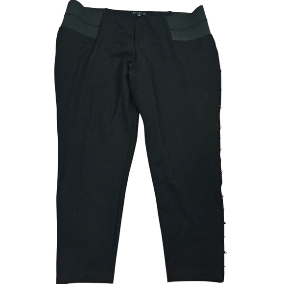 Eloquii Miracle Silver Studded Black Knit Pants in 26 - Picture 1 of 7